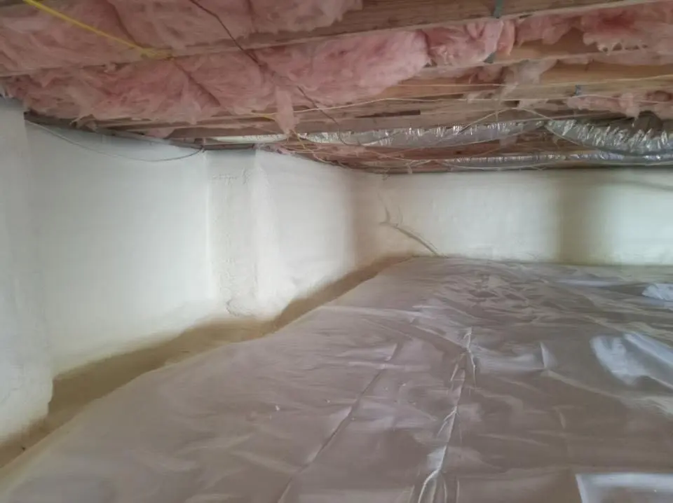 Crawl space encapsulation with closed-cell spray foam for Spray Foam Roofing in Stoughton
