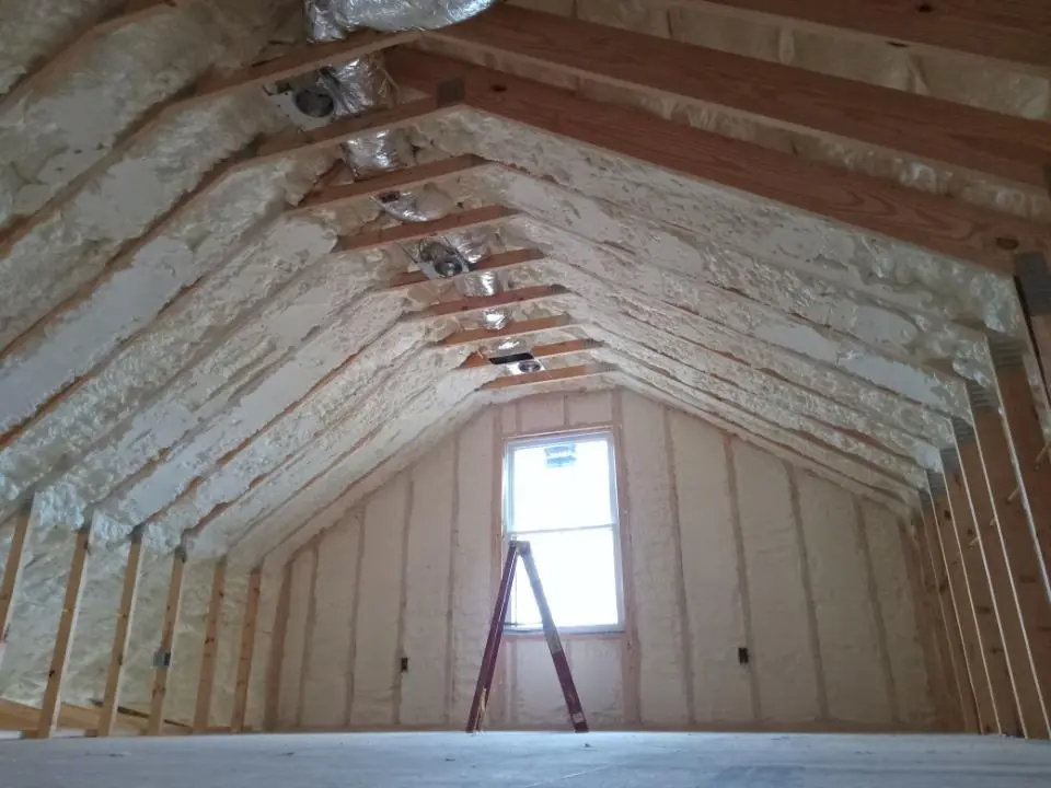 Spray foam roofing application for Crawl Space Insulation project in Stoughton
